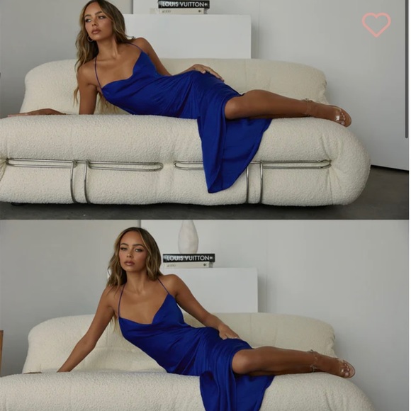 Blue Cowl Neck Maxi Dress - Picture 6 of 8